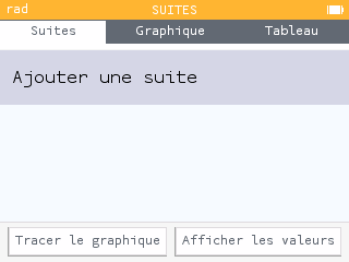 Application Suites vide avec Ajouter une suite sélectionnée